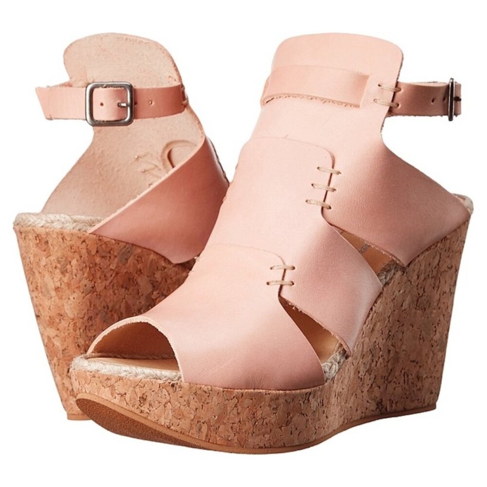 NWOB Free People Vachetta Rose Wedge Leather Sandal